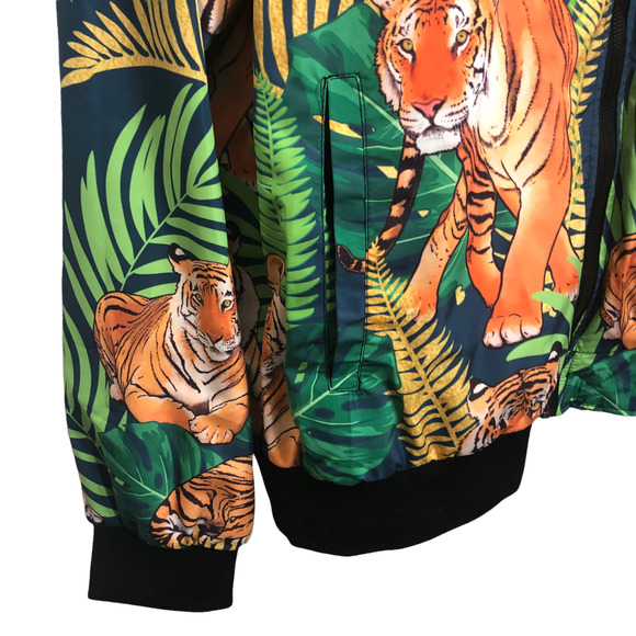 Tiger Streetwear Jacket Mens 2X Satin Bomber - Picture 4 of 6